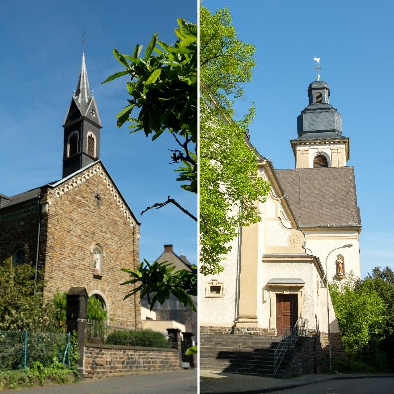 Fotocollage aller Kirchen für Header
