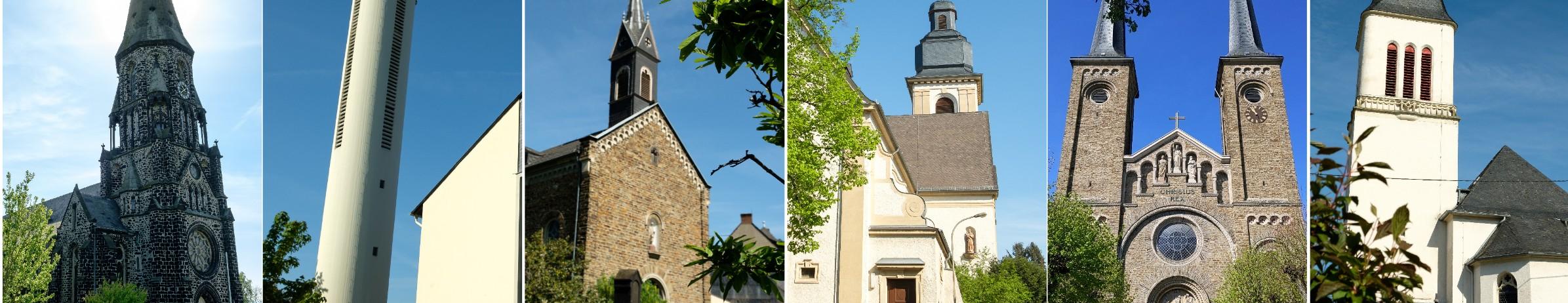 Fotocollage aller Kirchen für Header