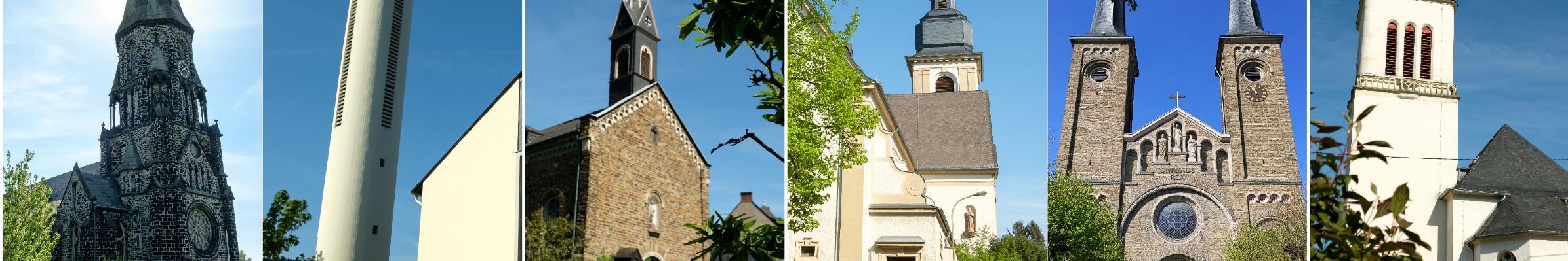 Fotocollage aller Kirchen für Header